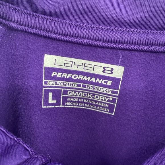 Layer 8 Performance Purple 1/4 Zip Long Sleeve Running Jacket Qwick-Dry Large - Picture 3 of 9